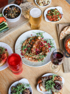 Cosy Autumnal lunch local beer seasonal veg